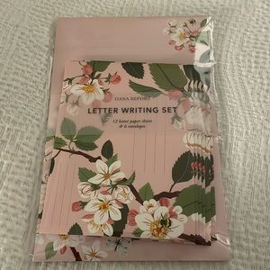 Pink floral letter writing set, new